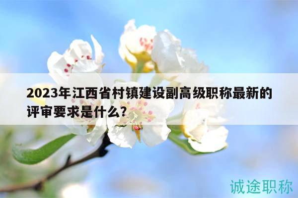 2023年江西省村鎮(zhèn)建設(shè)副高級職稱最新的評審要求是什么？