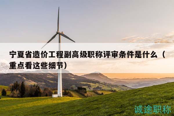 寧夏省造價工程副高級職稱評審條件是什么（重點看這些細節(jié)）