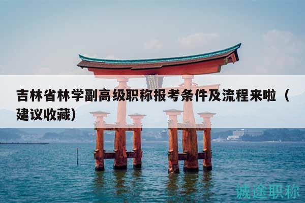 吉林省林學(xué)副高級職稱報(bào)考條件及流程來啦（建議收藏）