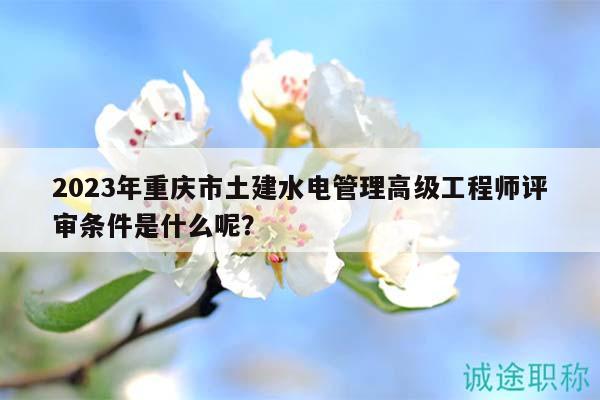 2023年重慶市土建水電管理高級工程師評審條件是什么呢？