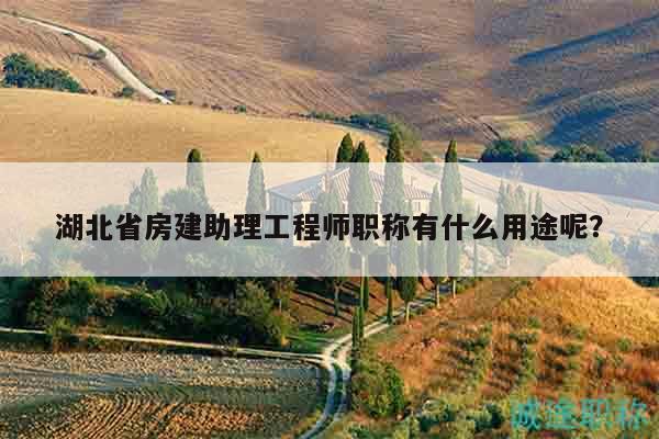 湖北省房建助理工程師職稱有什么用途呢？