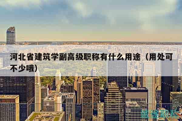 河北省建筑學(xué)副高級職稱有什么用途（用處可不少哦）