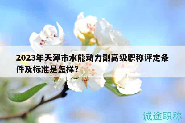 2023年天津市水能動力副高級職稱評定條件及標準是怎樣？