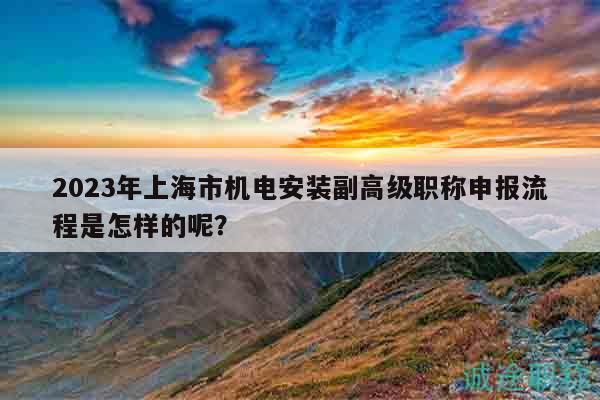 2023年上海市機電安裝副高級職稱申報流程是怎樣的呢？