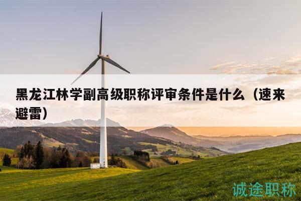 黑龍江林學(xué)副高級職稱評審條件是什么（速來避雷）
