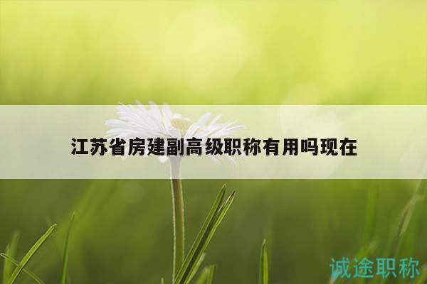 江蘇省房建副高級(jí)職稱有用嗎現(xiàn)在