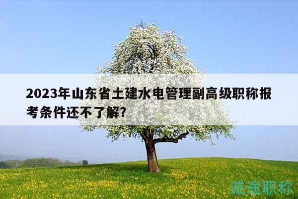 2023年山東省土建水電管理副高級(jí)職稱(chēng)報(bào)考條件還不了解？