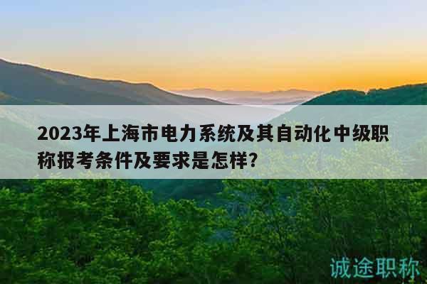 2023年上海市電力系統(tǒng)及其自動(dòng)化中級(jí)職稱報(bào)考條件及要求是怎樣？