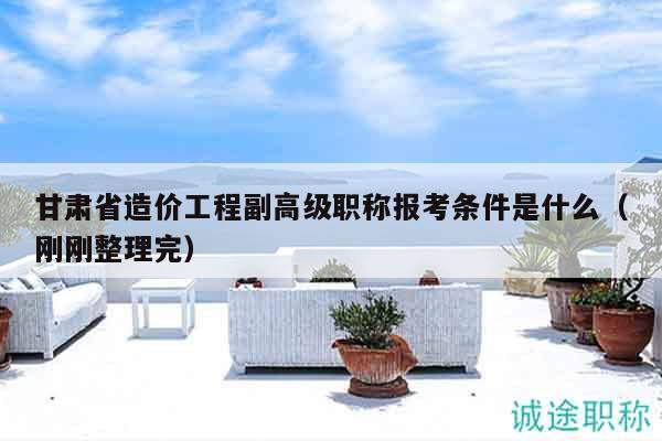 甘肅省造價(jià)工程副高級(jí)職稱報(bào)考條件是什么（剛剛整理完）