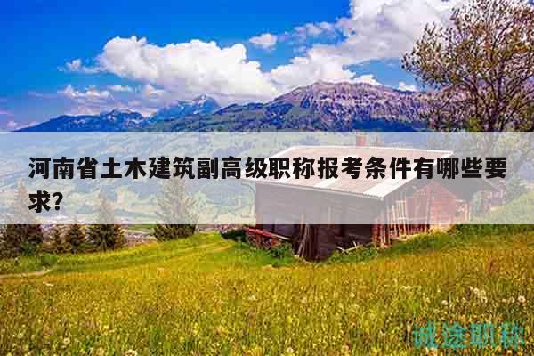 河南省土木建筑副高級職稱報考條件有哪些要求？