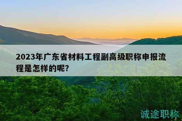 2023年廣東省材料工程副高級(jí)職稱申報(bào)流程是怎樣的呢？