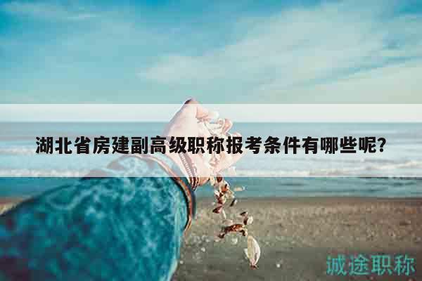 湖北省房建副高級職稱報考條件有哪些呢？