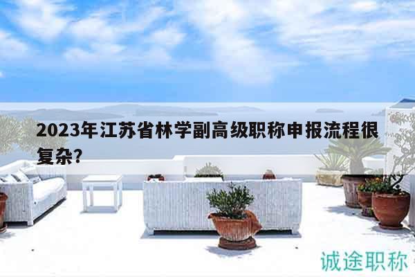 2023年江蘇省林學(xué)副高級職稱申報流程很復(fù)雜？