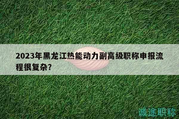 2023年黑龍江熱能動力副高級職稱申報流程很復雜？