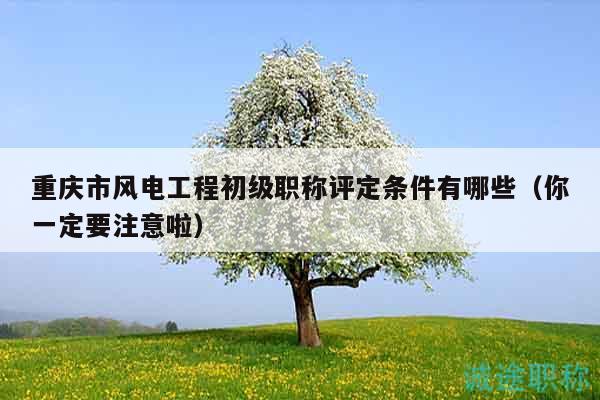 重慶市風(fēng)電工程初級職稱評定條件有哪些（你一定要注意啦）