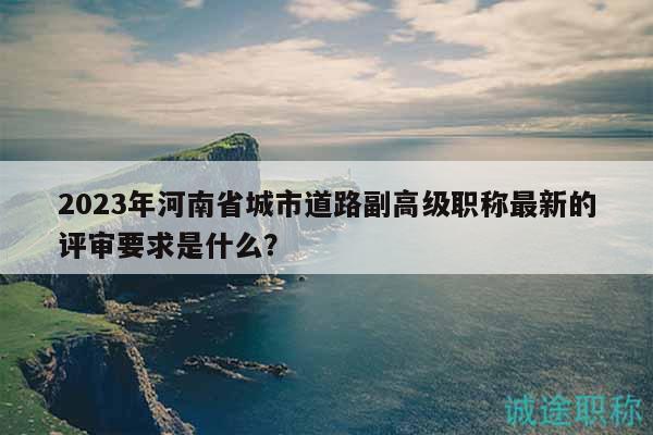 2023年河南省城市道路副高級職稱最新的評審要求是什么？