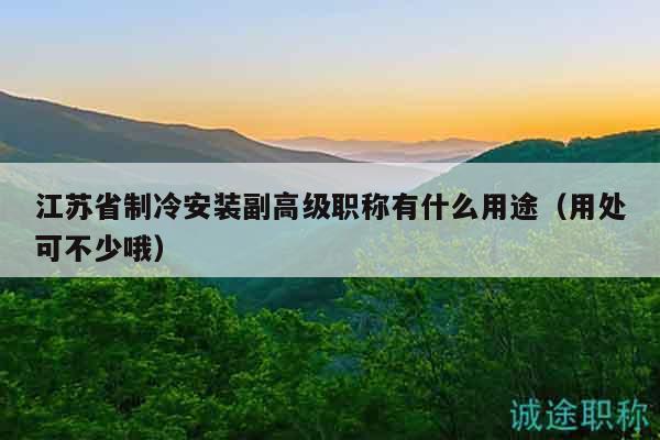江蘇省制冷安裝副高級職稱有什么用途（用處可不少哦）