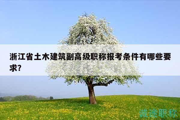 浙江省土木建筑副高級(jí)職稱報(bào)考條件有哪些要求？
