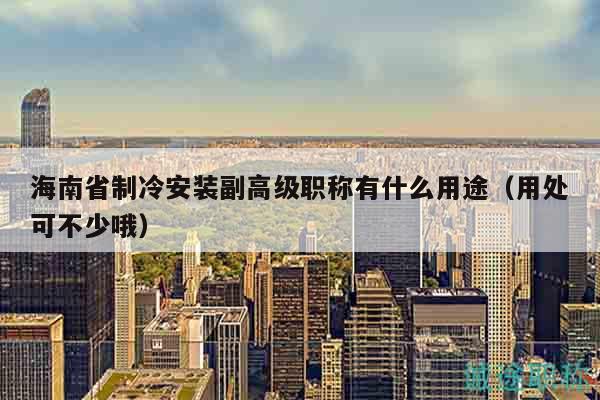 海南省制冷安裝副高級職稱有什么用途（用處可不少哦）