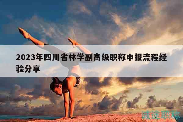 2023年四川省林學(xué)副高級(jí)職稱申報(bào)流程經(jīng)驗(yàn)分享