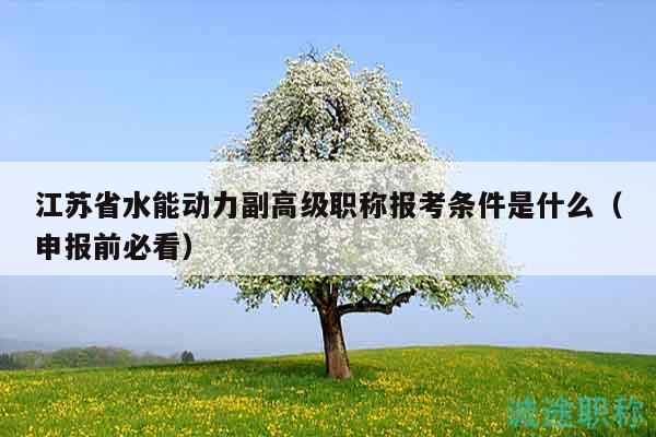 江蘇省水能動力副高級職稱報考條件是什么（申報前必看）