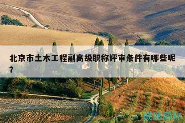 北京市土木工程副高級職稱評審條件有哪些呢？