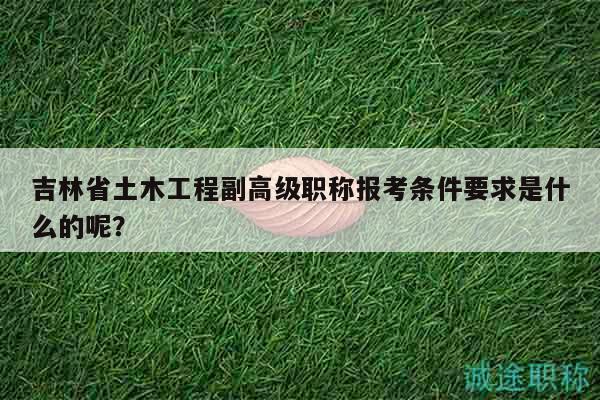 吉林省土木工程副高級職稱報考條件要求是什么的呢？