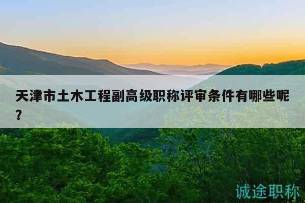天津市土木工程副高級職稱評審條件有哪些呢？