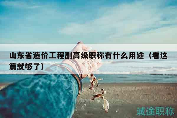 山東省造價(jià)工程副高級(jí)職稱有什么用途（看這篇就夠了）