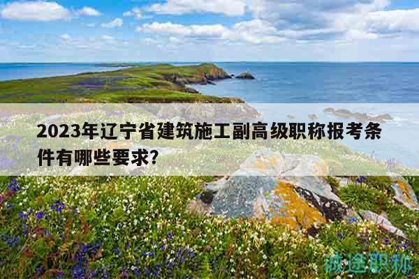 2023年遼寧省建筑施工副高級(jí)職稱報(bào)考條件有哪些要求？
