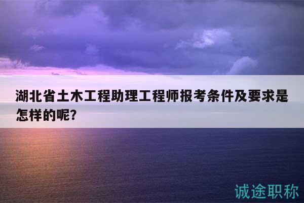 湖北省土木工程助理工程師報(bào)考條件及要求是怎樣的呢？