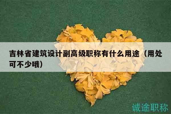 吉林省建筑設(shè)計(jì)副高級(jí)職稱(chēng)有什么用途（用處可不少哦）