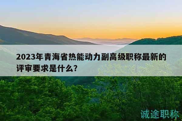 2023年青海省熱能動力副高級職稱最新的評審要求是什么？
