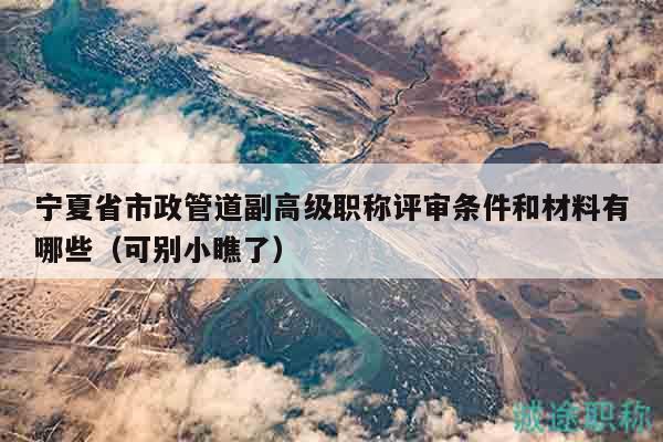 寧夏省市政管道副高級職稱評審條件和材料有哪些（可別小瞧了）