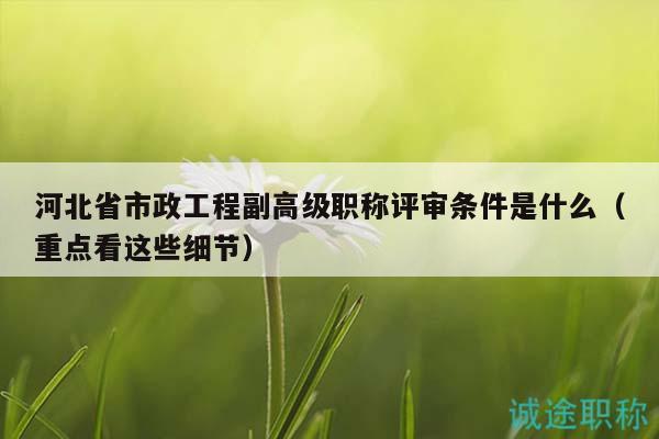 河北省市政工程副高級職稱評審條件是什么（重點看這些細節(jié)）