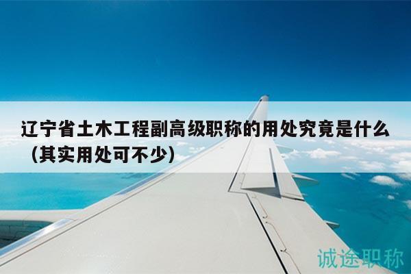 遼寧省土木工程副高級職稱的用處究竟是什么（其實用處可不少）