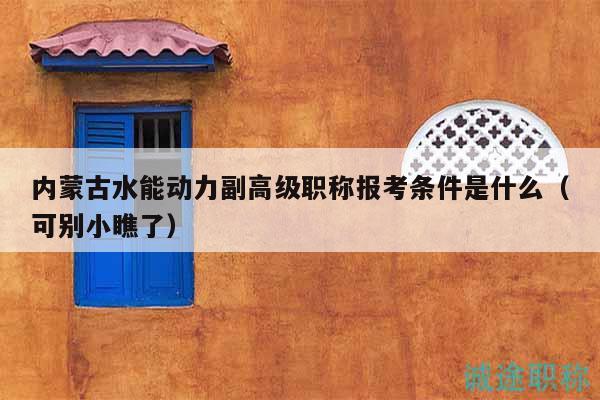 內(nèi)蒙古水能動(dòng)力副高級(jí)職稱報(bào)考條件是什么（可別小瞧了）