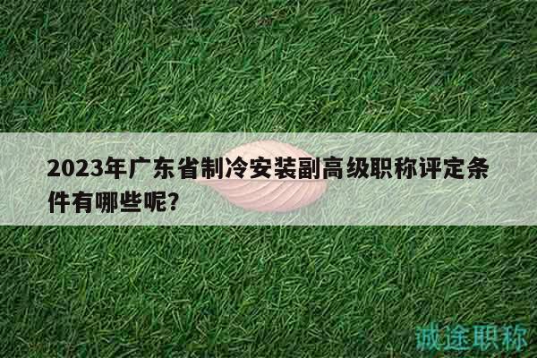 2023年廣東省制冷安裝副高級(jí)職稱(chēng)評(píng)定條件有哪些呢？