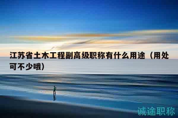 江蘇省土木工程副高級職稱有什么用途（用處可不少哦）