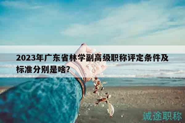 2023年廣東省林學(xué)副高級職稱評定條件及標(biāo)準分別是啥？