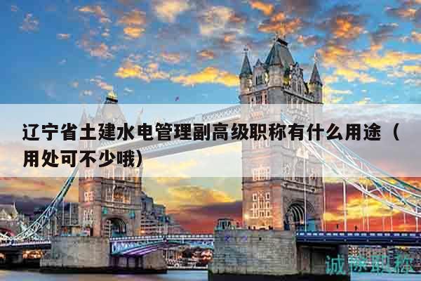 遼寧省土建水電管理副高級職稱有什么用途（用處可不少哦）