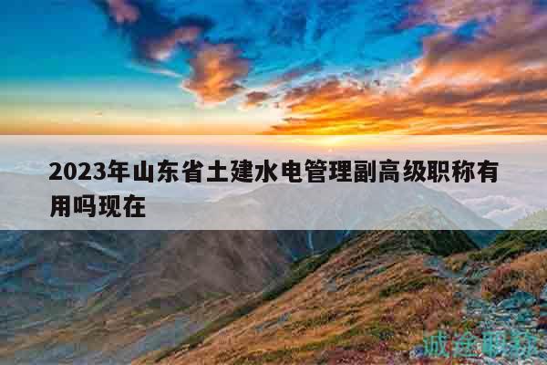 2023年山東省土建水電管理副高級(jí)職稱(chēng)有用嗎現(xiàn)在