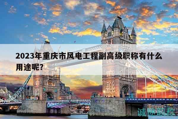 2023年重慶市風電工程副高級職稱有什么用途呢？