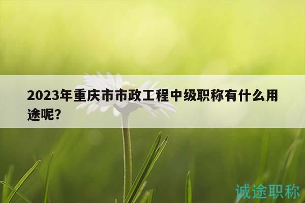 2023年重慶市市政工程中級(jí)職稱有什么用途呢？