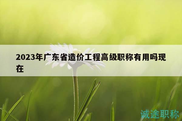 2023年廣東省造價工程高級職稱有用嗎現(xiàn)在
