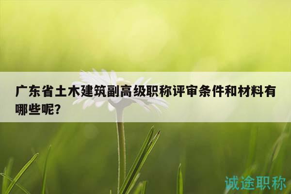 廣東省土木建筑副高級職稱評審條件和材料有哪些呢？