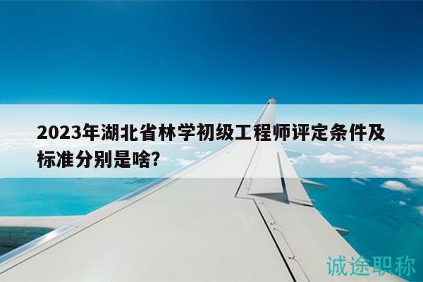 2023年湖北省林學初級工程師評定條件及標準分別是啥？