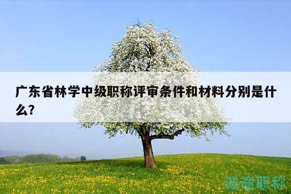 廣東省林學(xué)中級職稱評審條件和材料分別是什么？
