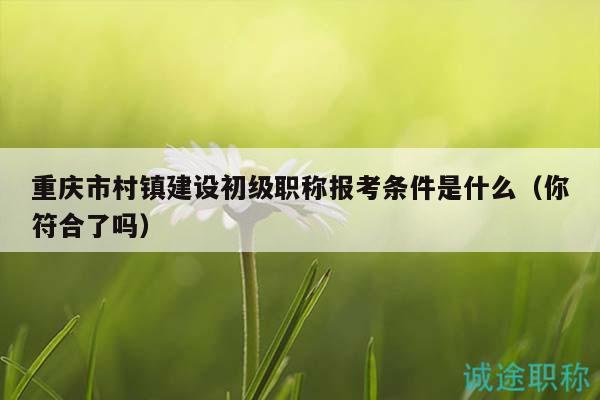 重慶市村鎮(zhèn)建設初級職稱報考條件是什么（你符合了嗎）
