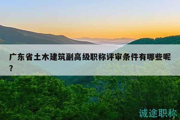 廣東省土木建筑副高級職稱評審條件有哪些呢？